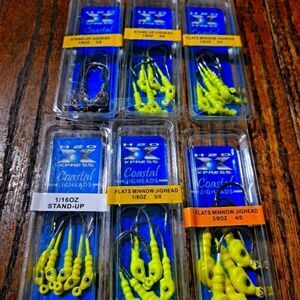New Lot 7 H2O Xpress Coastal Stand Up & Flat Fishing Jigheads NWT